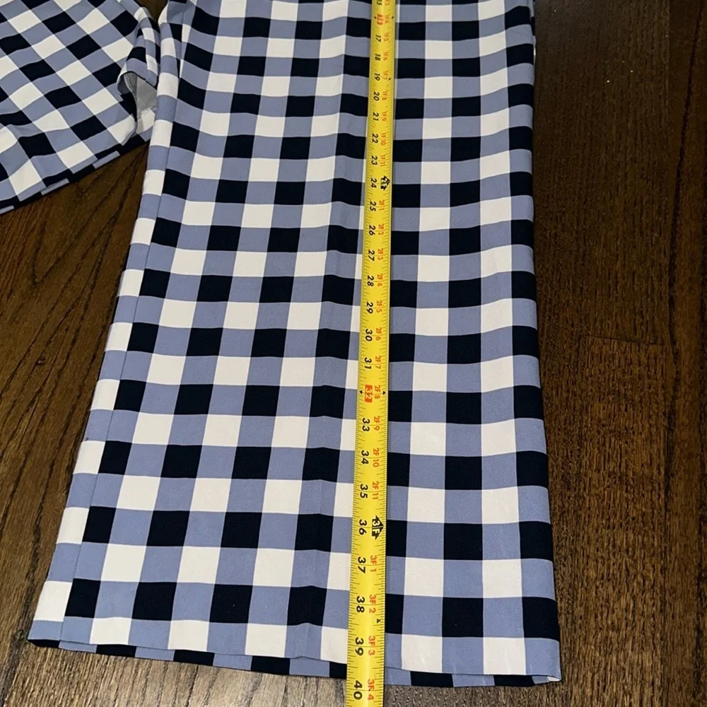 New York And Company Gingham Dress Wide Leg Capri Pants With Pockets 14 Tall